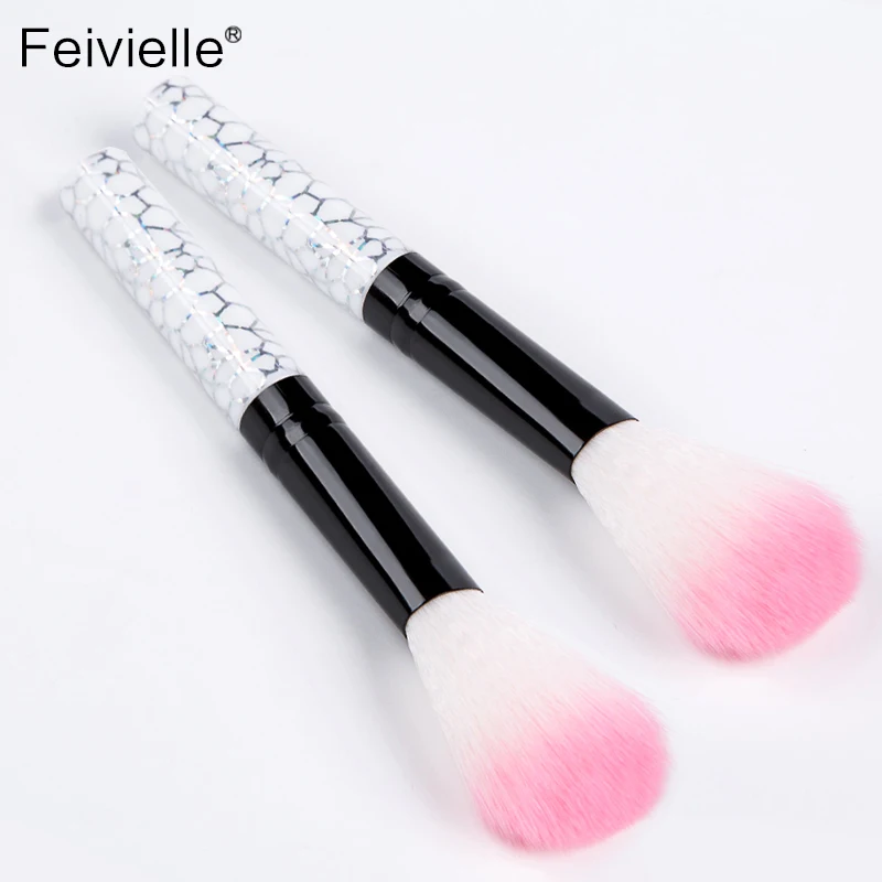 Feivielle2Pcs ногтей кисточка для маникюра пыли Кисти для макияжа УФ гель средство для снятия пудры ручка со стразами нейлон основа под макияж