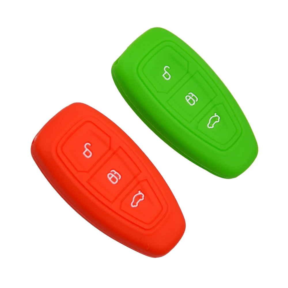 OkeyTech New Replacement Silicone Car Key Case Cover Holder For Ford Fiesta Focus Mondeo C-Max B-Max Kuga Silica Gel Key Cases (5)