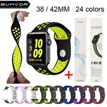 Colorful Soft Silicone Strap for Apple Watch Band 40/44MM 38/42MM Sport Rubber Bracelet Wrist Watch Straps for iWatch 1 2 3 4