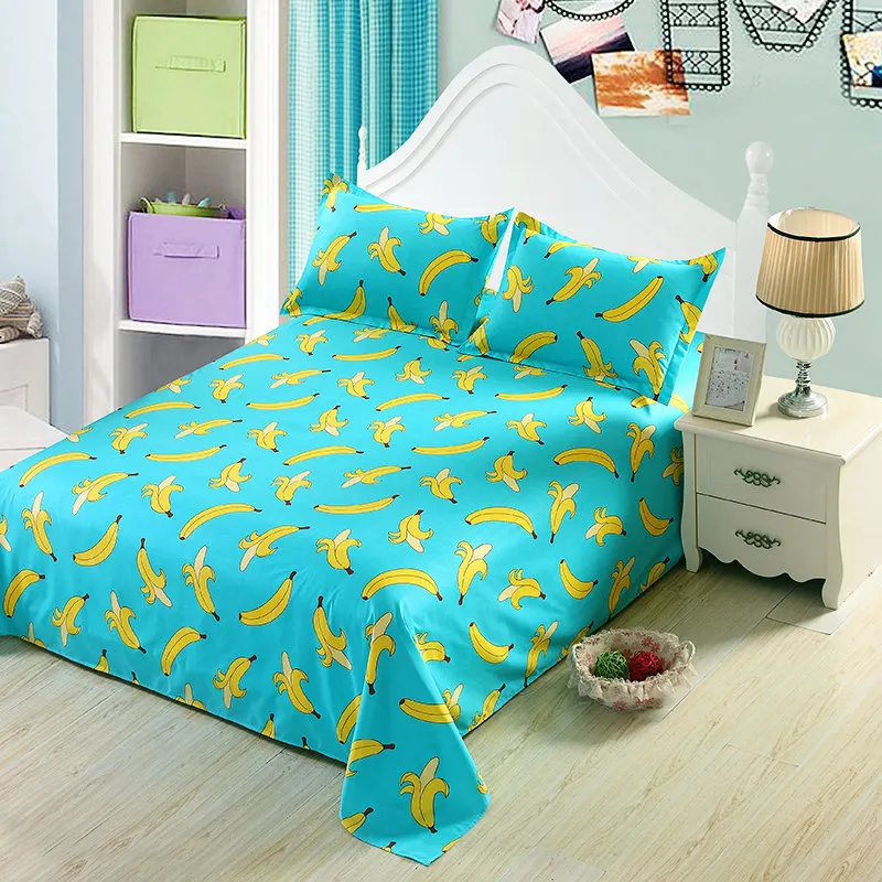 

1 Piece Cartoon Banana Flat Bed Sheet For Single Double Bed Flat Sheet Bedroom Use For Children Adults (No Pillowcase) XF629-9
