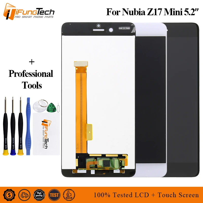 

Black Tested Working A+ LCD Display Touch Screen Digitizer Assembly For ZTE Nubia Z17 mini z17mini NX569J NX569H/J Free Shipping