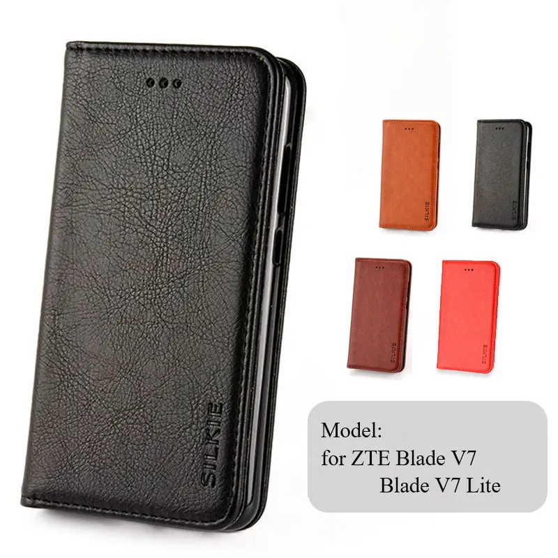 

SILKIE Classic flip leather wallet case cover for ZTE Blade V7 Lite with card slot and no magnet coque fundas capa para