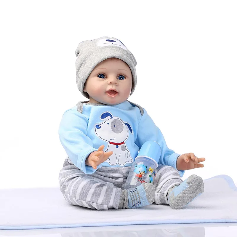 

NPK 22 Inch Lifelike Reborn Newborn Doll Set Silicone Realistic Baby Dolls for Kid Playmate Toy Gift YH-17
