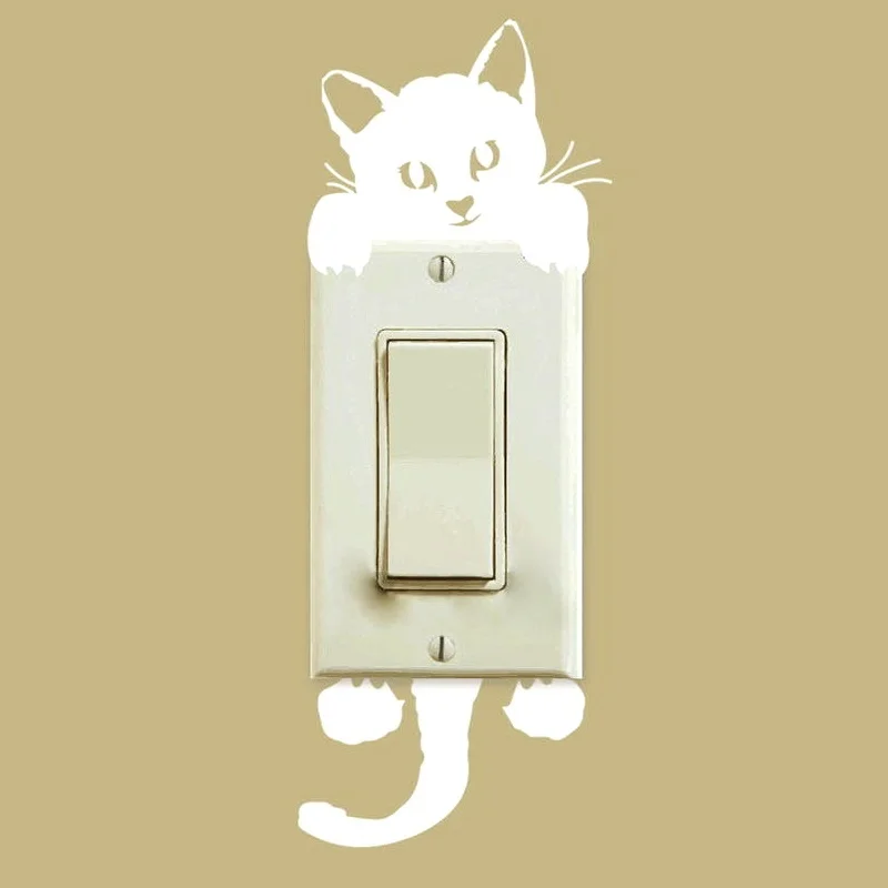 Hoomall милый кот переключатель на стену с наклейками детская комната искусство