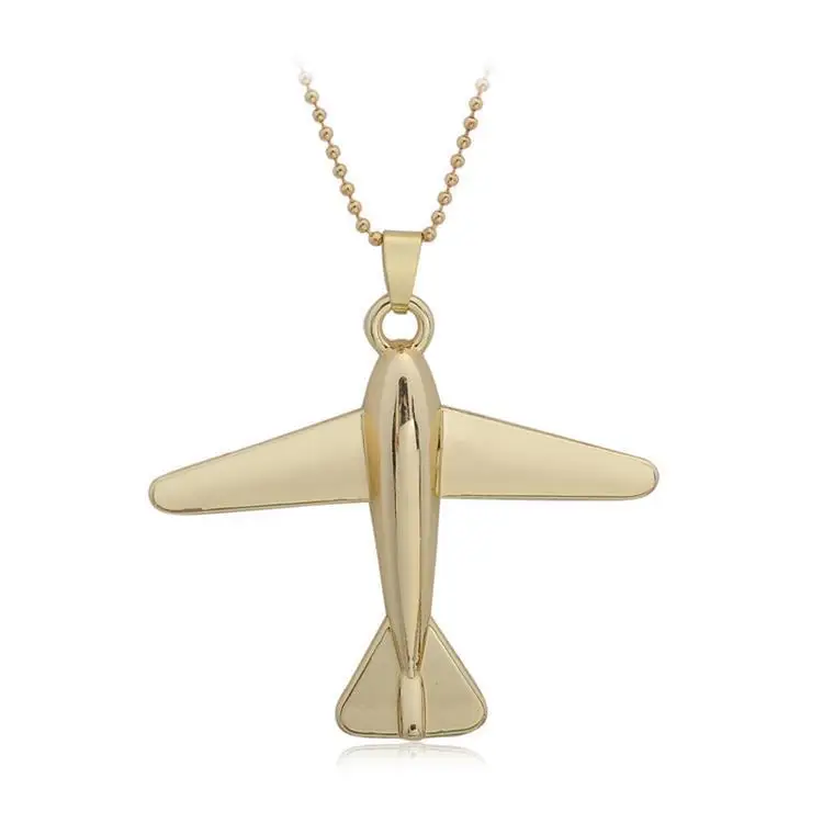 

New European and American jewelry, fashion simple alloy model aircraft necklace, hot jewelry wholesale