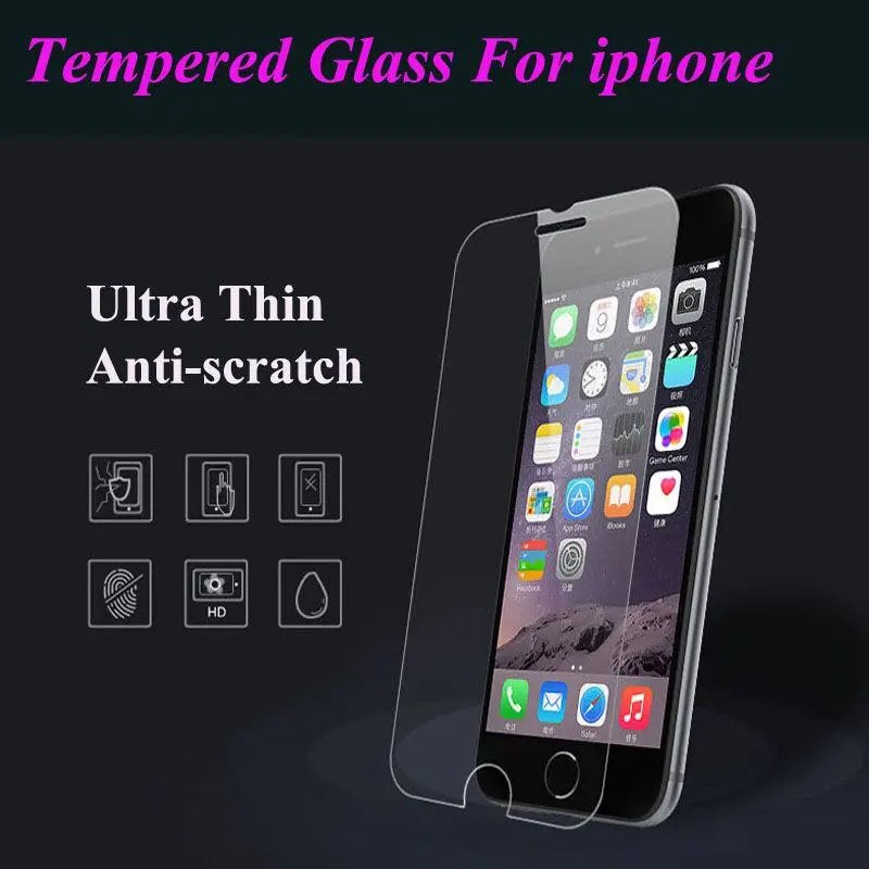 

Transparent Tempered Glass For iPhone 7 Plus 6 6S 5S 5 5C SE 4S 4 Explosion Proof Screen Protector For iPod Touch 6 5 4