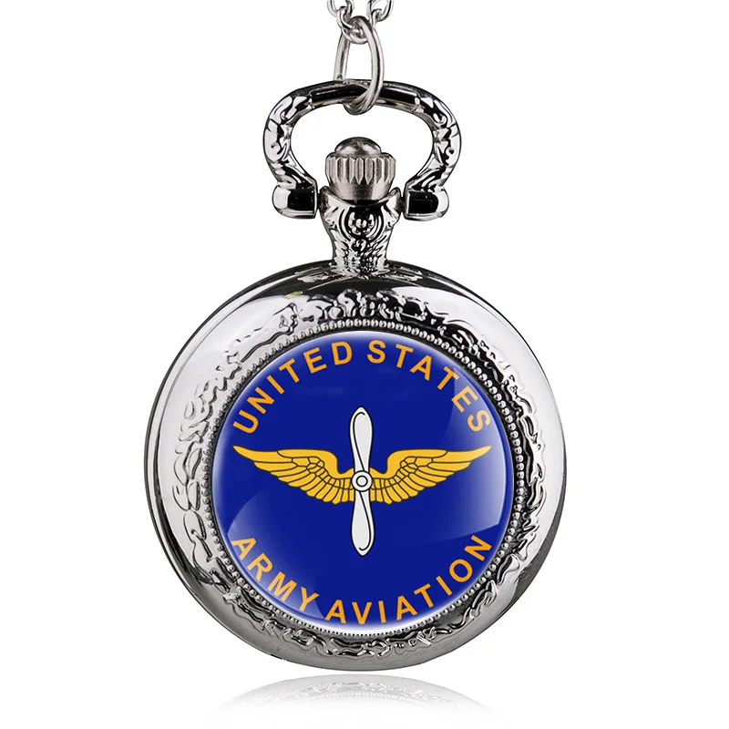 

Fashion Bronze United States Army Aviation Quartz Pocket Watch Vintage Army Military Watch With Chain Gifts For Men Women