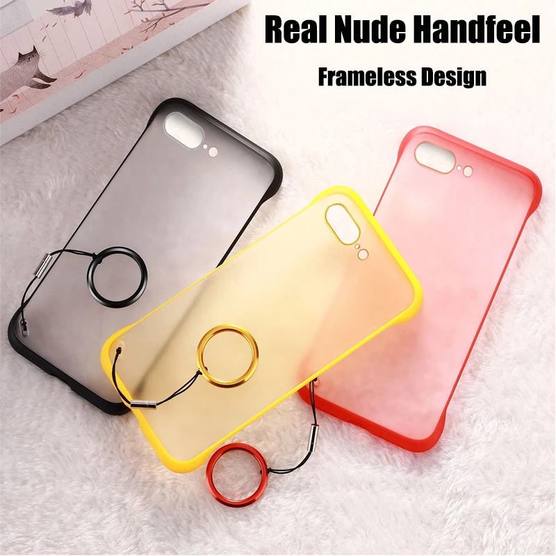 Phone Case For iPhone XS Max XR X 6 6s 7 8 Plus Luxury Frameless Ring Design Scrub Hard PC Cover | Мобильные телефоны и