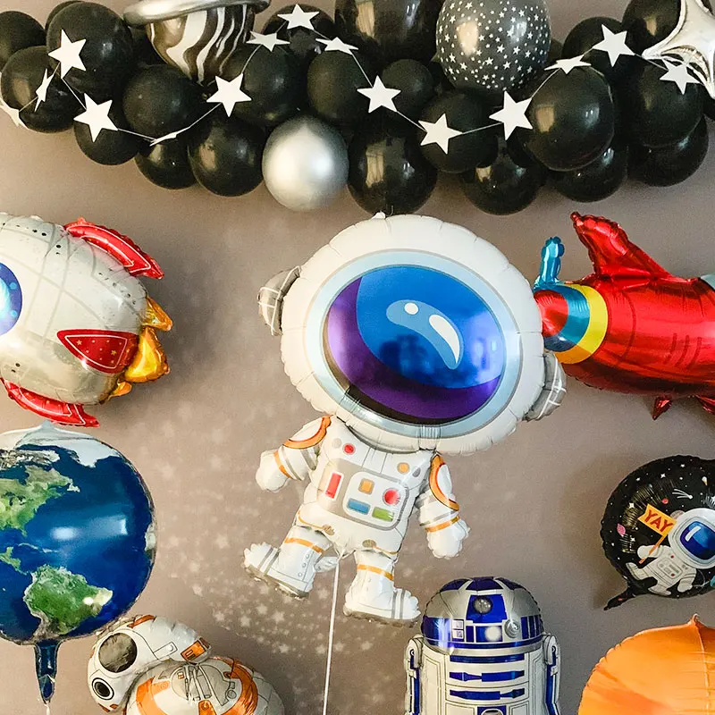 

Outer Space Party Astronaut balloons Rocket Foil Balloons Galaxy Theme Party Boy Kids Birthday Party Decor Favors helium globals