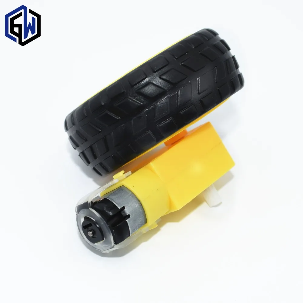 

10 set Deceleration DC motor + supporting wheels , a / smart car chassis , motor / robot car wheels Gear Motor with Wheel