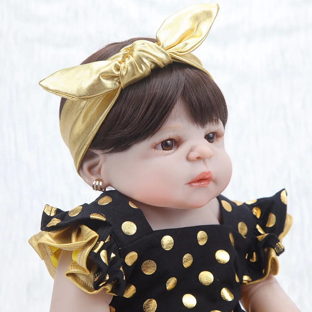 Силиконовые куклы reborn baby для всего тела девочек светлые волосы 22 дюйма menina silicone 55