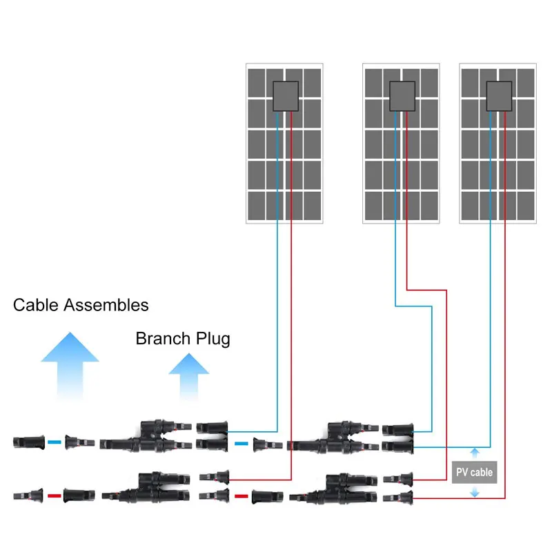 Панели солнечных батарей MC4 T Y 2 3 4 5 6 филиал разъем кабеля сплиттер мужчин и женщин