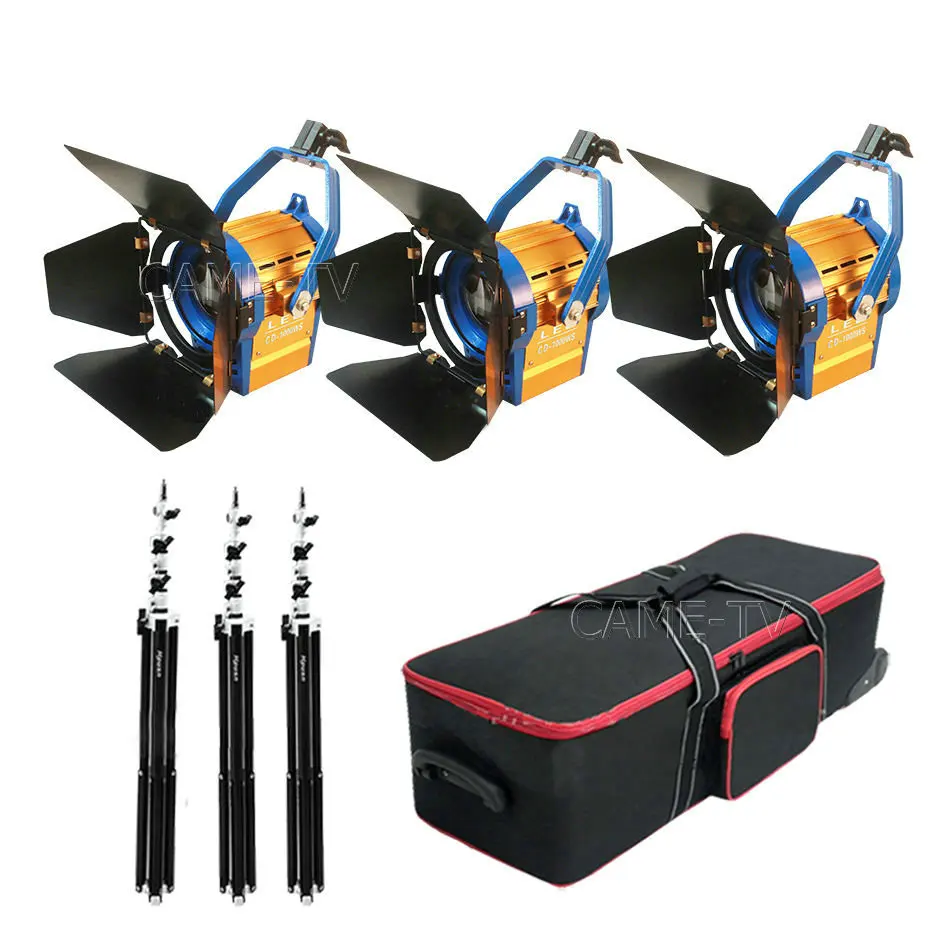 

Bi-color 3XCD-1000WS LED Spot Light Spotlight Video Studio Lighting 5500k-3200k Kit +Stands+Bag