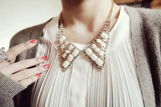 

2013 New Arrival Hot Selling Shining Gem False Collar Necklace N83