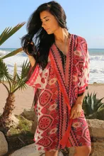 Drop ship 2017 women bathing suit cover ups chiffon beach cover-up wrap dress plus size swimsuit swimwear Bohemia cover ups 022