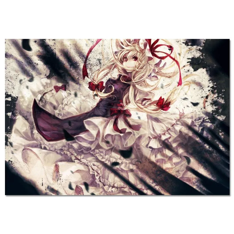 Touhou проект плакат на заказ холст плакат искусство отделочная ткань для дома ткань стены плакат печать шелковая ткань 30X45 см, 40X60 см - Цвет: Canvas Poster 26