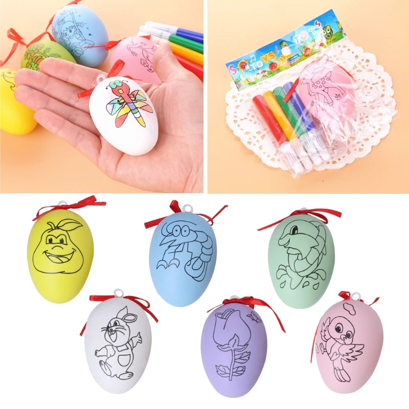 

Plastic Easter Eggs for Kids DIY Painting Hunt Game Easter Party Decorations Set