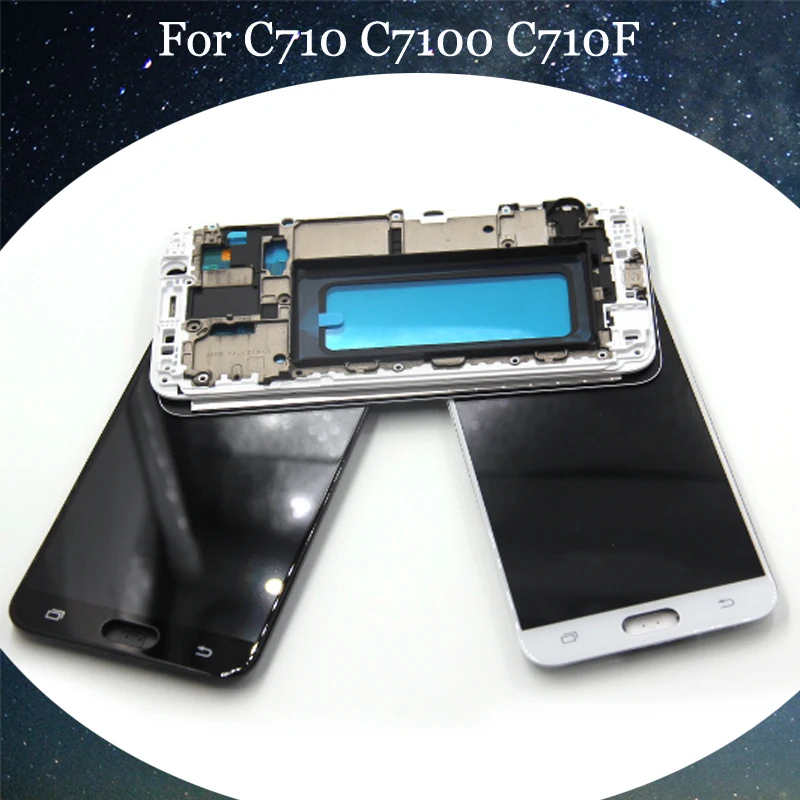 

LCD Display Touch Screen Assembly For Samsung Galaxy C8 2017 C710F/DS C7100 Black White with frame