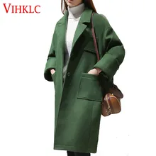 Новинка элегантные женские длинные кашемировое пальто женские европейские Styel теплые осенне-зимняя одежда из шерсти Для женщин куртка casaco feminino D260