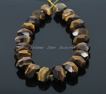 

15.5 inches strand,approx 22pcs,Wholesale Natural Yellow Tiger Eye Beads,Faceted Nuggets Beads fit Man Necklace