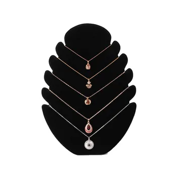 

Portable Multi-functional Necklace Jewelry Pendant Chain Display Holder Stand Velvet Easel Organizer Rack Women Jewelery Storage
