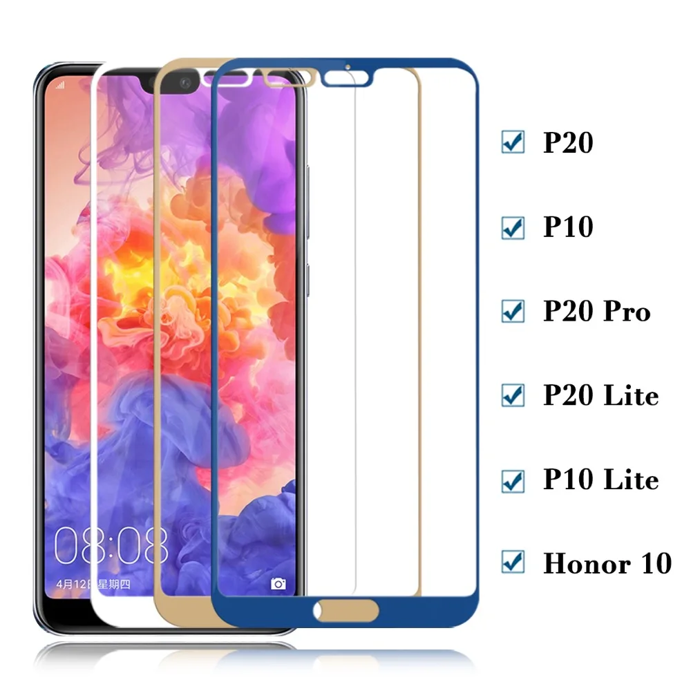 Защитное стекло для Huawei P20 pro P10 lite light honor 10 защитное закаленное с полным покрытием