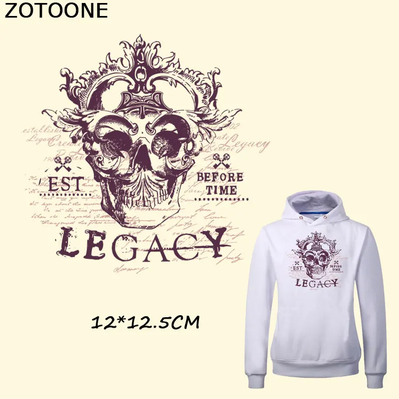 

ZOTOONE Skull King LEGACY Clothes Patches A-level Washable DIY Accessory Decoration Iron on Transfers Heat Press Appliques E