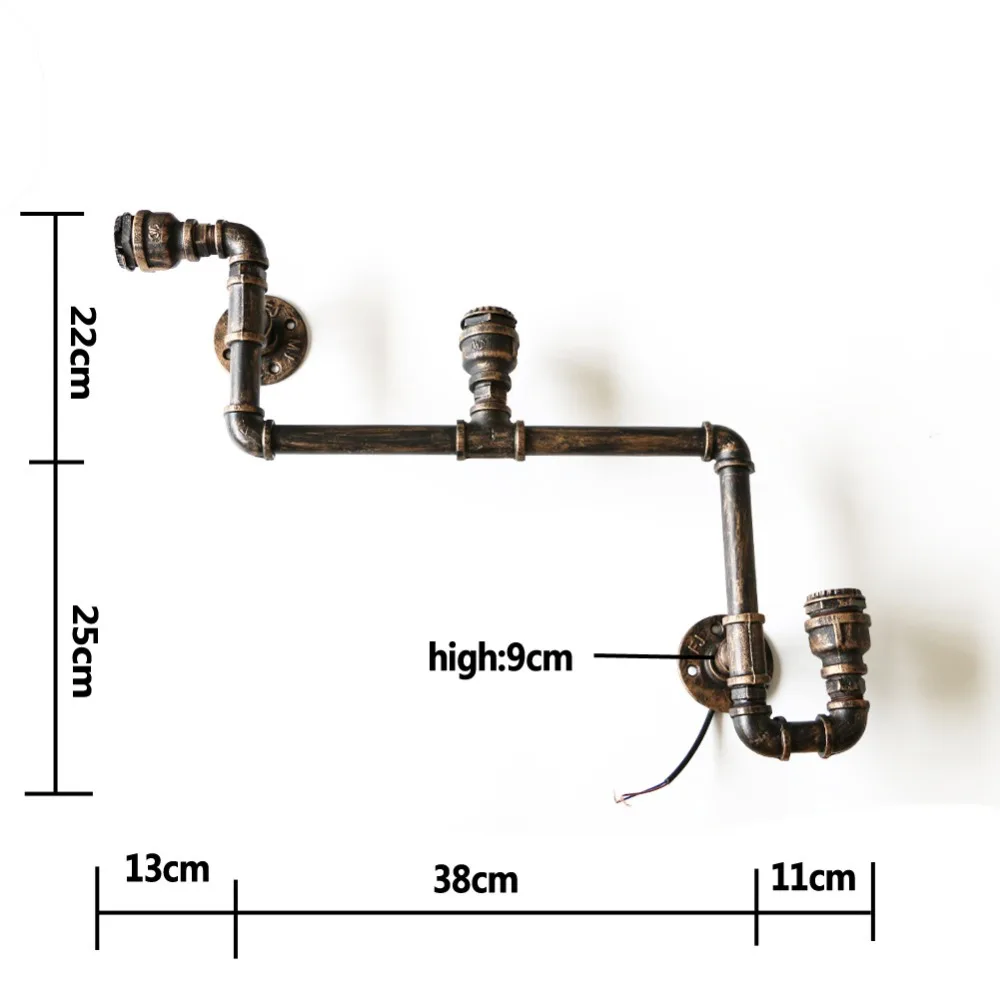Винтажная Ретро водопроводная труба Лофт из кованого железа промышленный настенный светильник бра E27 Edison подвесной светильник Домашний Светильник