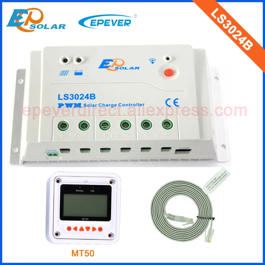 

Mini controllers home use LS3024B 30A for solar panel system with white MT50 remote meter EPEVER brand high quality