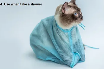 

New Mesh Cat Grooming Bath Bag Cats Adjustable Washing Bags For Pet Bathing Nail Trimming Injecting Anti Scratch Bite Restraint