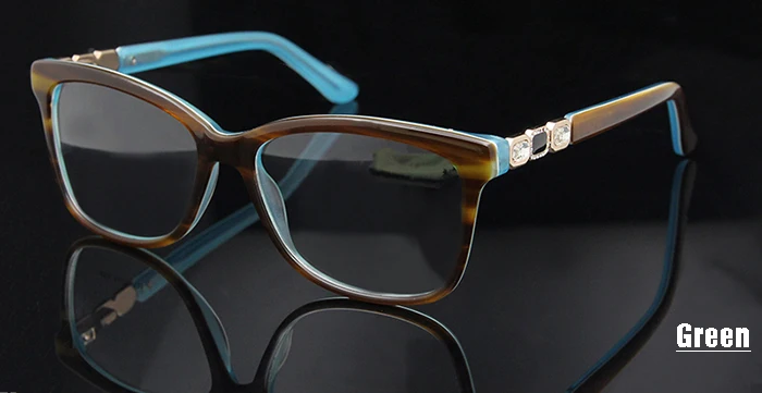 ESNBIE, Оригинальные качественные очки Украшенные алмазами, женские, ручная работа, большая оправа, очки по рецепту, брендовые, дизайнерские, оправы для очков, для женщин - Цвет оправы: Diamond Eyeweartorto