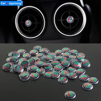 

100 pcs NEW Aluminium Alloy Car Front Rear Air Conditioning Outlet Decoration Stickers For Alfa Romeo Giulia Stelvio Car styling