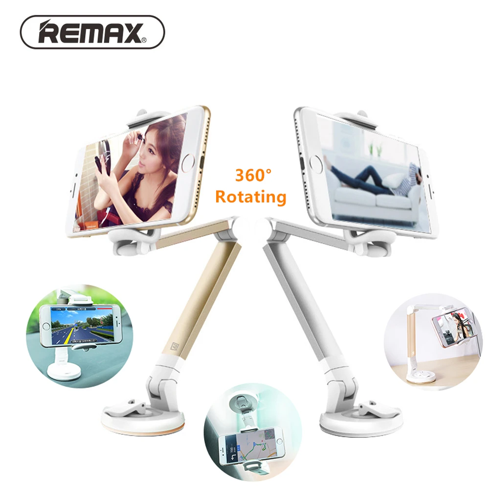 

Remax Unversal 360 Degree Rotating Car windscreen Mobile Phone Holder Desk stand Mount Bracket For Phone for iPhone Samsung LG