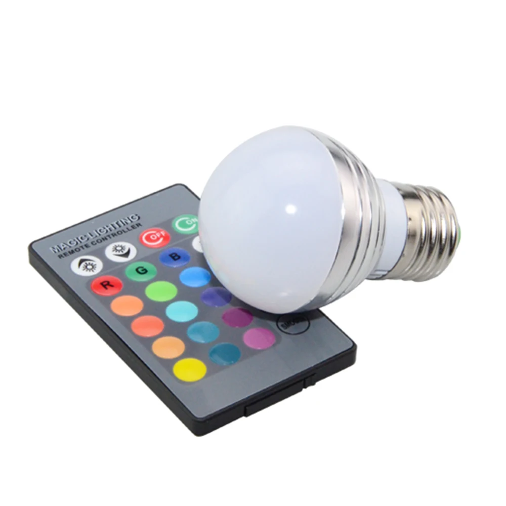 E27 E14 RGB светодиодный ночной Светильник s лампы проектора 220 в 110 В 24 ключа