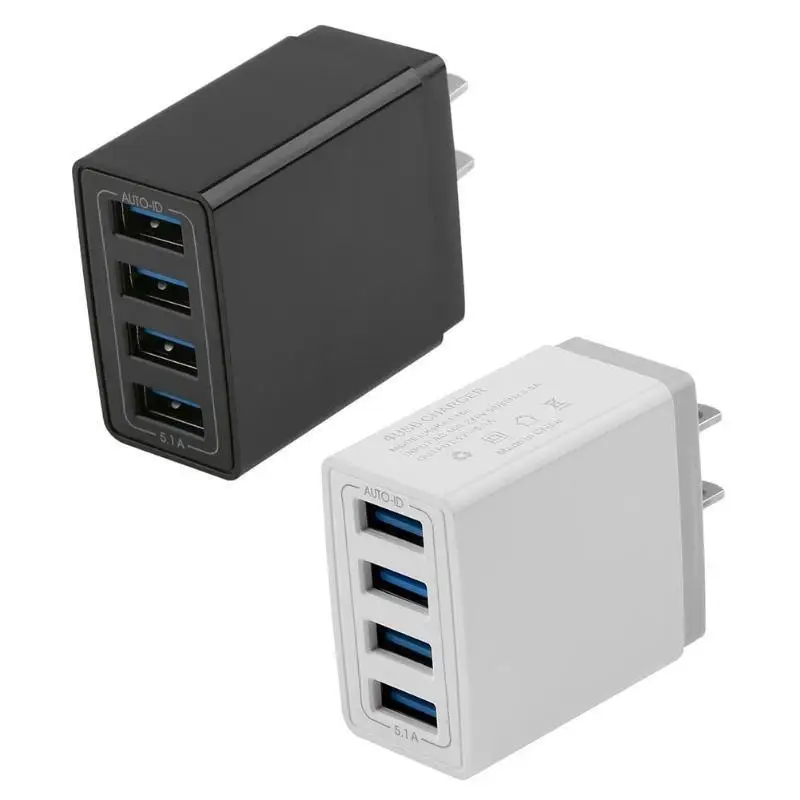 

Universal 4 Ports USB Charger Adapter 5V EU/US Plug Mobile Phone USB Travel Charger With Indicator Light for iPhone Android OPPO