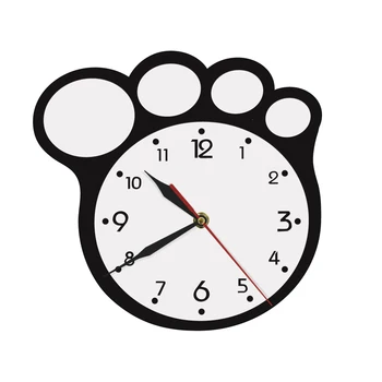 

1Piece Bear Paw Wall Clock Bedroom Acrylic Iconic Silhouette Wall Art Handmade Gift For Wildlife Animals Lover Home Decorative