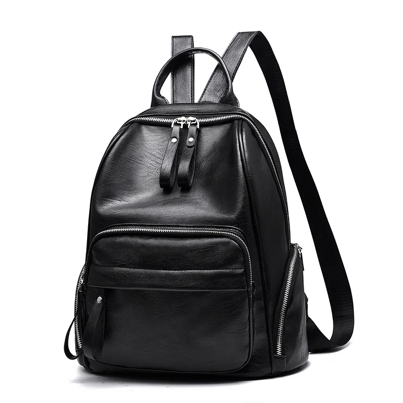 

YINGPEI Fashion Women Backpack High Quality Youth Leather Backpacks for Teenage Girls Female School Shoulder Bag Bagpack black