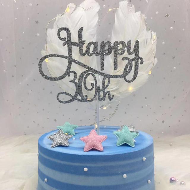Advanced Glitter Happy 30 40 50 60th Cake Topper Fiftieth Birthday Party Decorations Cake Accessory Supplies