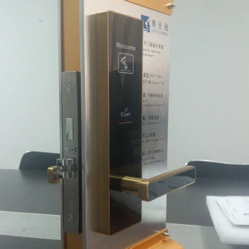 

Quality premium 13.56mhz card electronic wooden door lock
