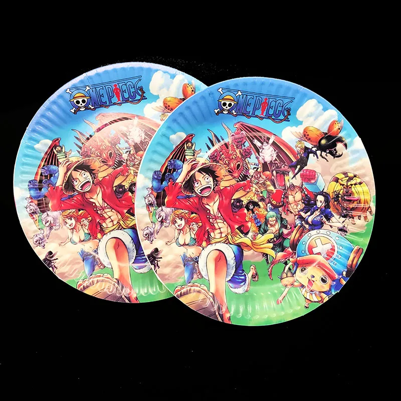 

10pcs/lot ONE PIECE theme disposable plates ONE PIECE theme birthday party decorations JUMP COMICS disposable plates