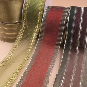 

63mm X 25yards Christmas Metallic Ribbons with Wired Edge Wrappings Gift Packaging Accessories Craft