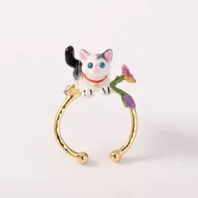 Amybaby ручной работы дизайнерское глянцевое покрытие милые кошки женские регулируемые кольца ювелирные изделия для вечерние