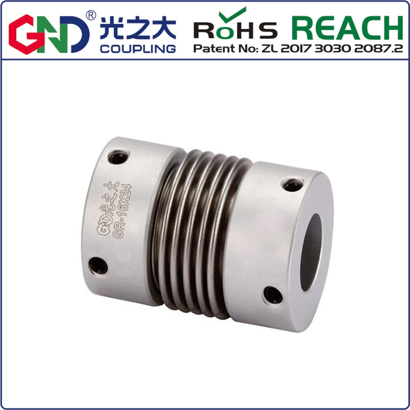 

Coupling GR Aluminum Alloy Bellows setscrew D16 L27 type abosorb vibration zero backlash for micro motor step parallel encoder