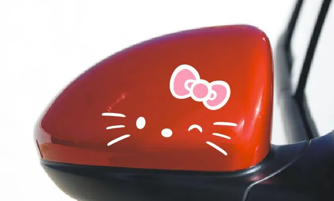 1 пара Hello Kitty Автомобильное зеркало заднего вида Kawayi наклейка Стайлинг для