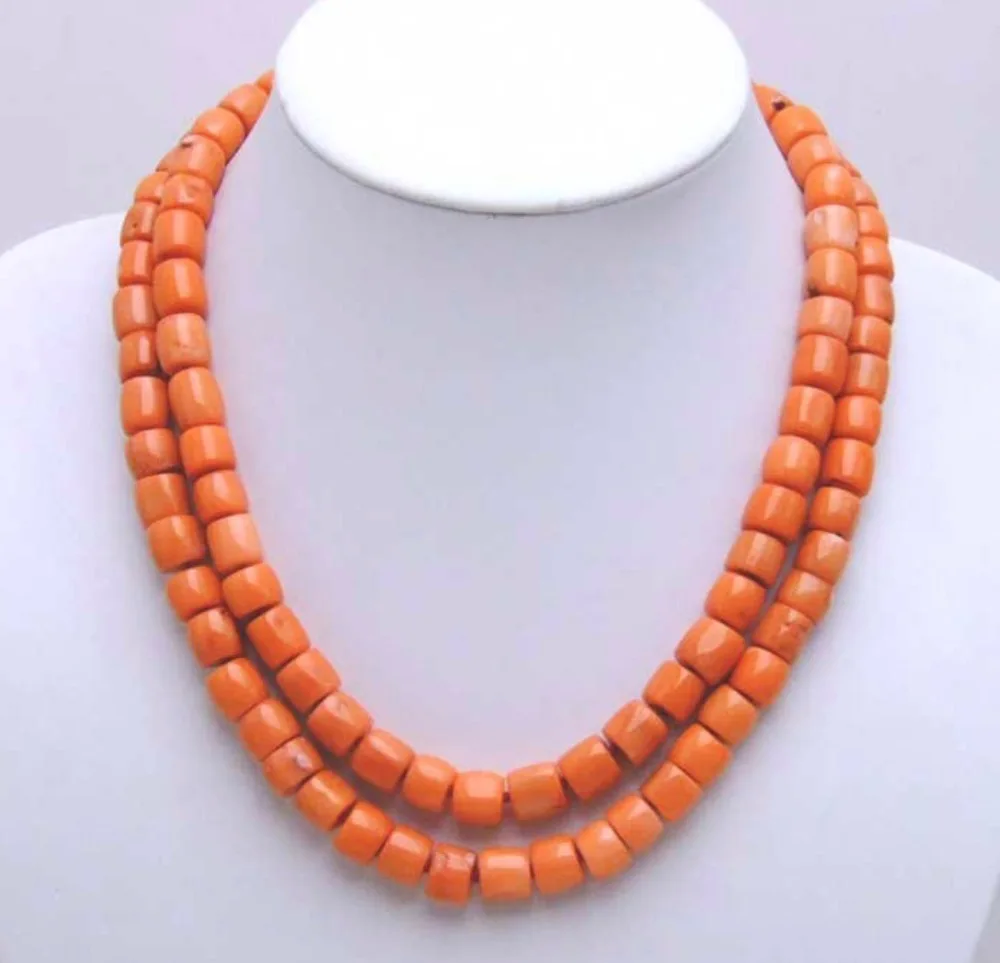 

charming Fashion Jewelry NATURAL 2 Strands Thick Slice Pink Coral Necklace with Big Red Coral AAA shipping free