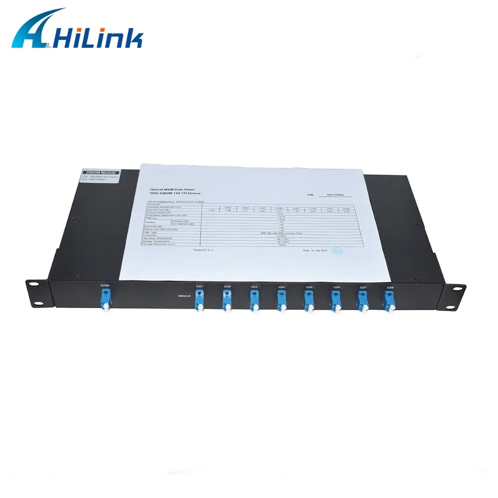(Только 1 комплект) 19 дюймовый 1U 8 канальный модуль DWDM Mux/Demux одноволоконный
