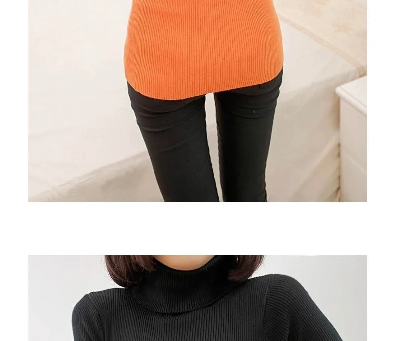 2017 women's slim medium-long turtleneck sweater thickening sweater knitting sweater pattern 43