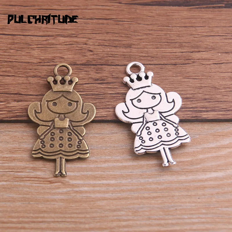6PCS 24*45mm Metal Alloy Two Color Queen/Princess Charms Pendants for Jewelry Making DIY Handmade Craft 6PCS 24*45mm Metal Alloy Two Color Queen/Princess Charms Pendants for Jewelry Making DIY Handmade Craft
