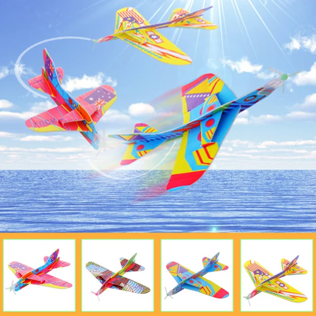 Creative Magic Roundabout Combat Aircraft Toys For Children Foam Paper Airplane Model Hand Throw Flying Glider Planes Kids Toys 1