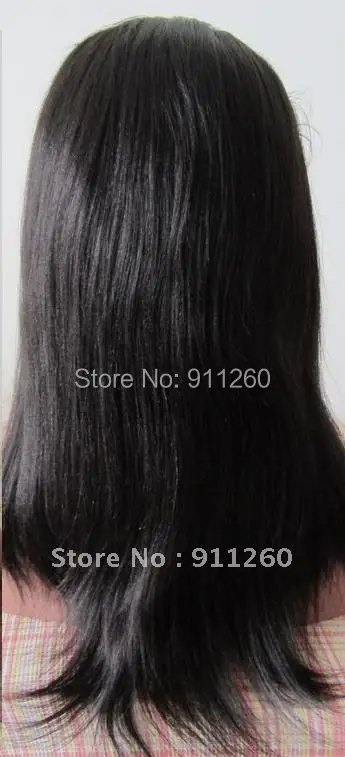 

Free Shipping! 14",#1B,Yaki Straight , Indian Human Hair,Glueless Lace Front Wig, 8"-24" In Stock